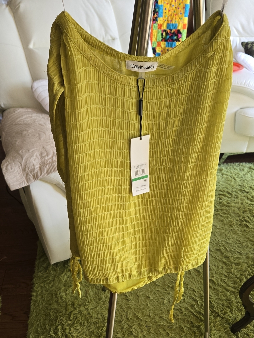 Cotton/linen Top With A Gathered Hem If You Choose